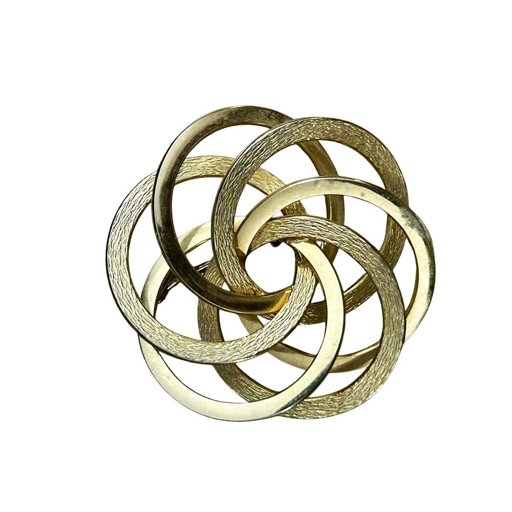 Sarah Coventry Tailored Swirl Gold Tone Brooch, Vintage Pin Jewelry